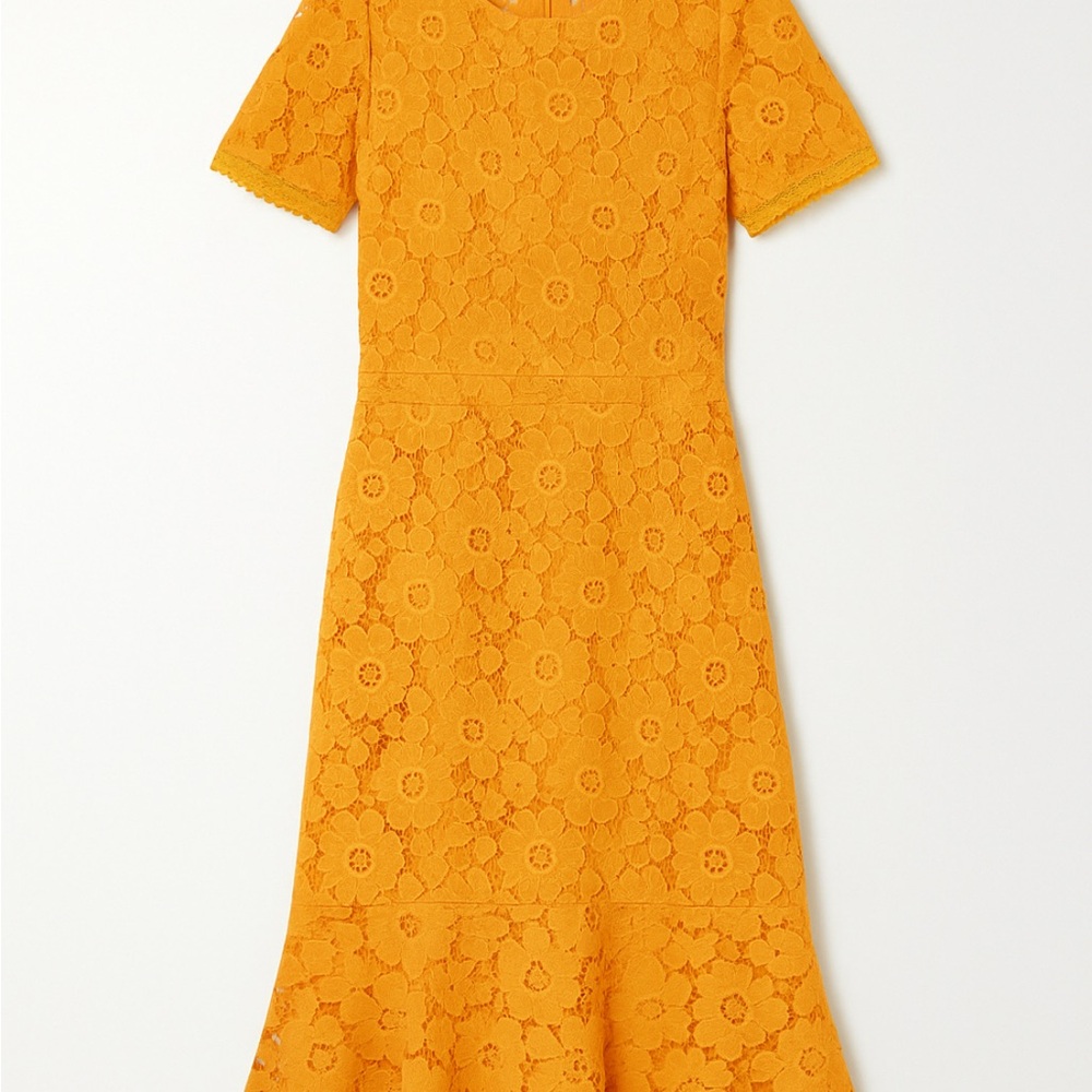 👗 🌟 Anthropologie Rachel Parcell Orange Lace Midi Dress S like XS 0 2 Wedding - Picture 3 of 13